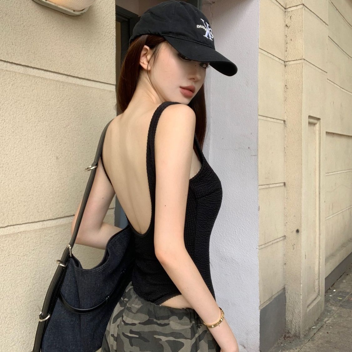 Black Strappy Bodysuit Sexy Ba - Tank Top Ribbed review and price