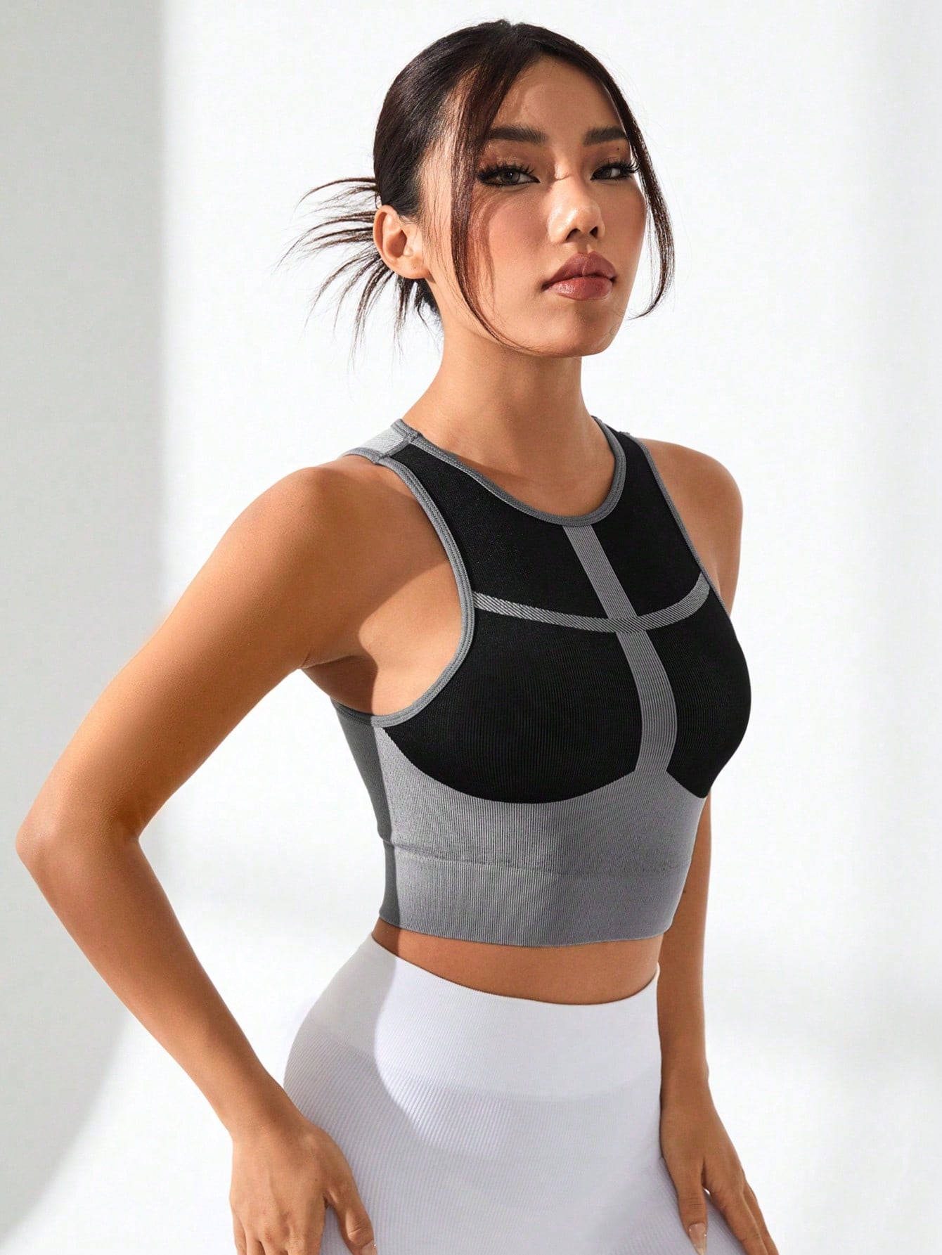 Women Color Block Cross Line R - Tank Top Ribbed review and price