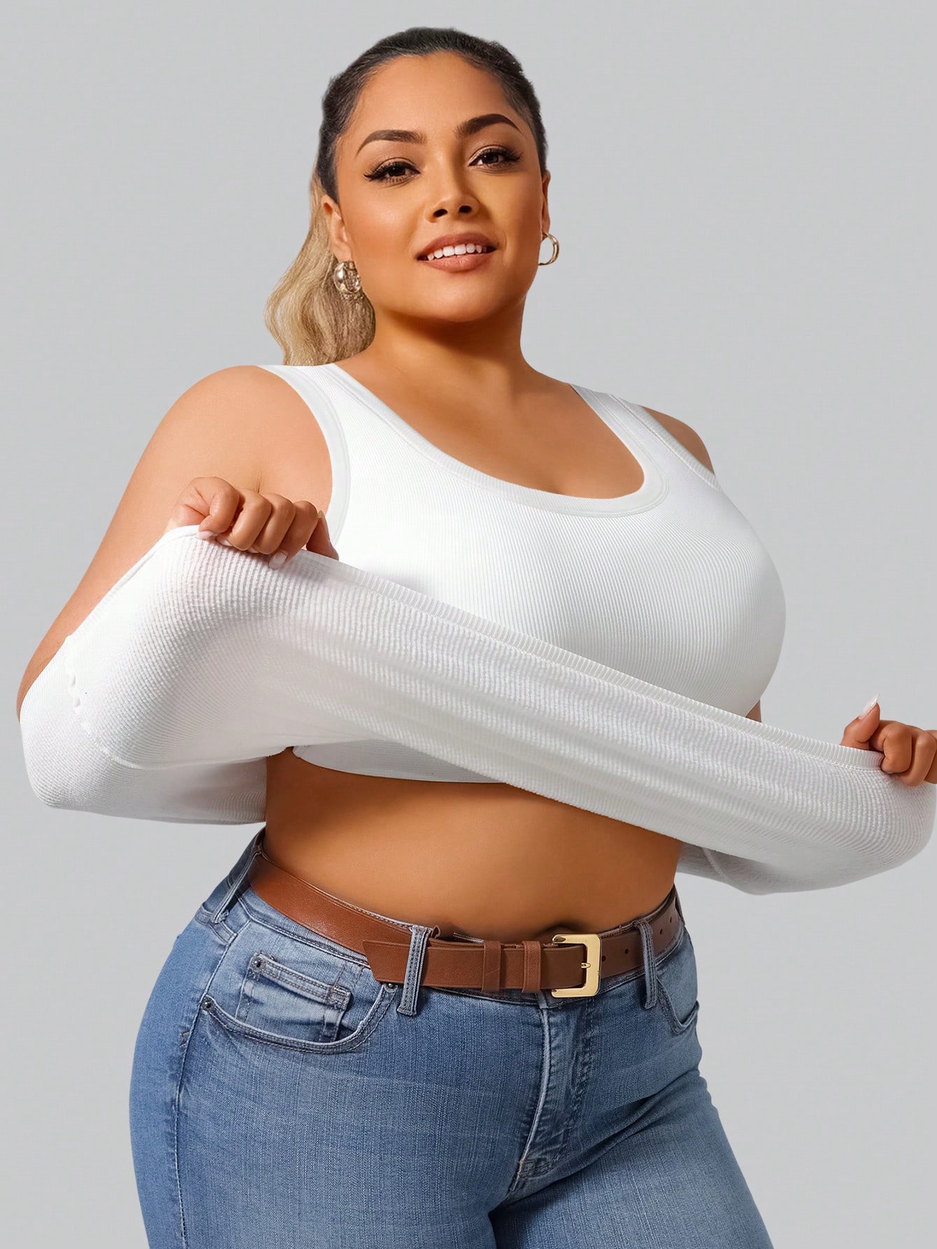 Plus Size Women's Solid Ribbed - Tank Top Ribbed review and price