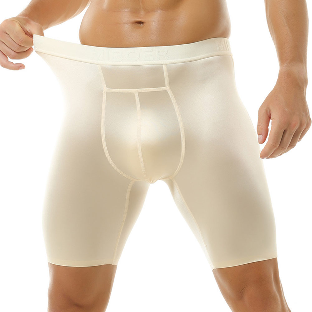 Men Ice Silk Glossy Long Leg B - Long Leg Trunk Men review and price